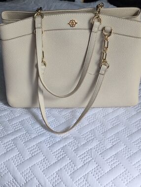Nanette Lapore Cream Tote with Gold Accents